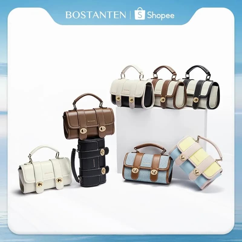 BOSTANTEN Mini Belle แฟชั่นอเนกประสงค์แบบพกพากระเป๋าถือผู้หญิงกระเป๋าสะพายกระเป๋า Cambridge หนัง PU กระเป๋าผู้หญิงของขวัญ