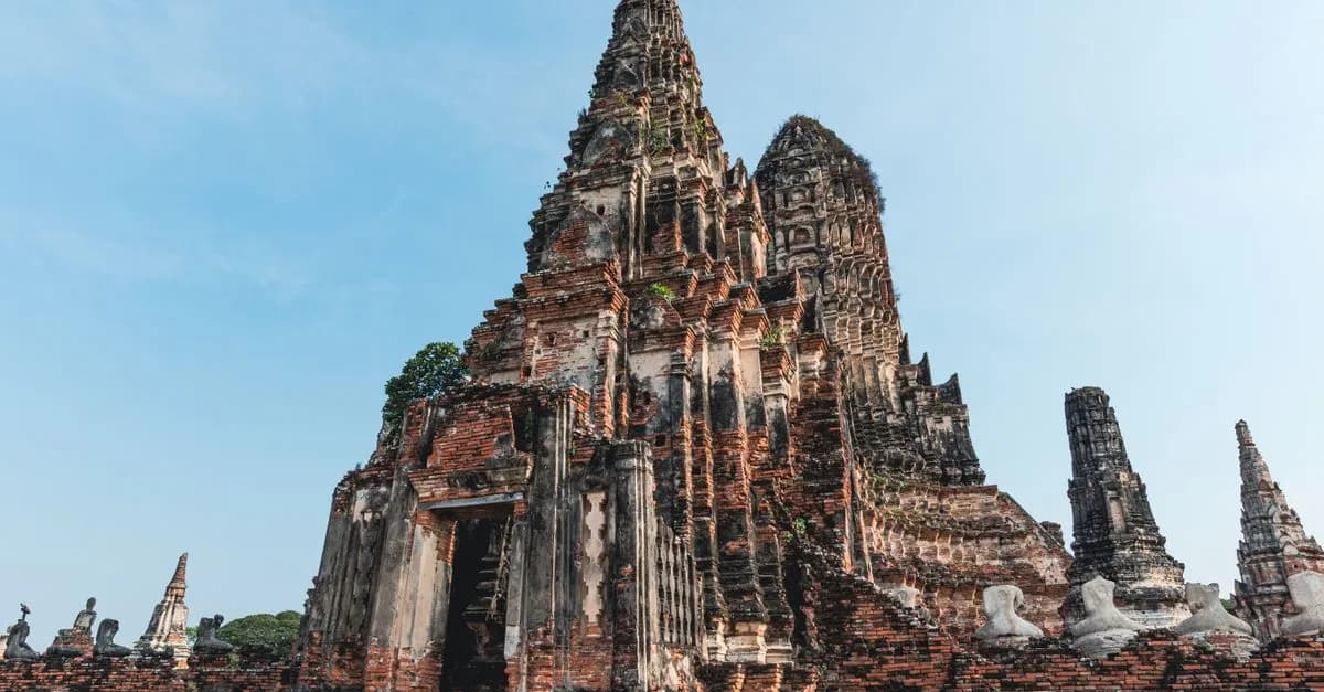 Explore the historic ruins of Wat Chaiwatthanaram in Ayutthaya with ancient Buddhist architecture.