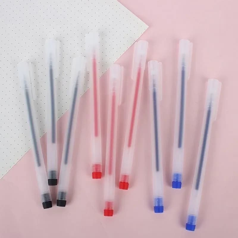 ปากกาเจล ปากกาเจลใสฝ้า ปลอกขุ่น 0.5mm หัวเข็ม เขียนลื่น