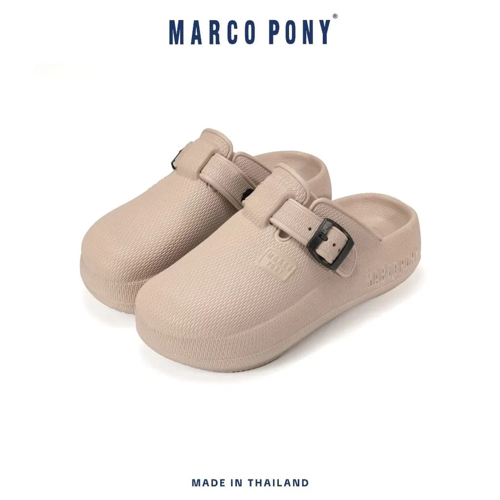 Marco Pony รองเท้าหัวโต รองเท้าแตะผู้หญิงแฟชั่น เพื่อสุขภาพ เบาสบาย ส้นหนา 6 ซม MH9029