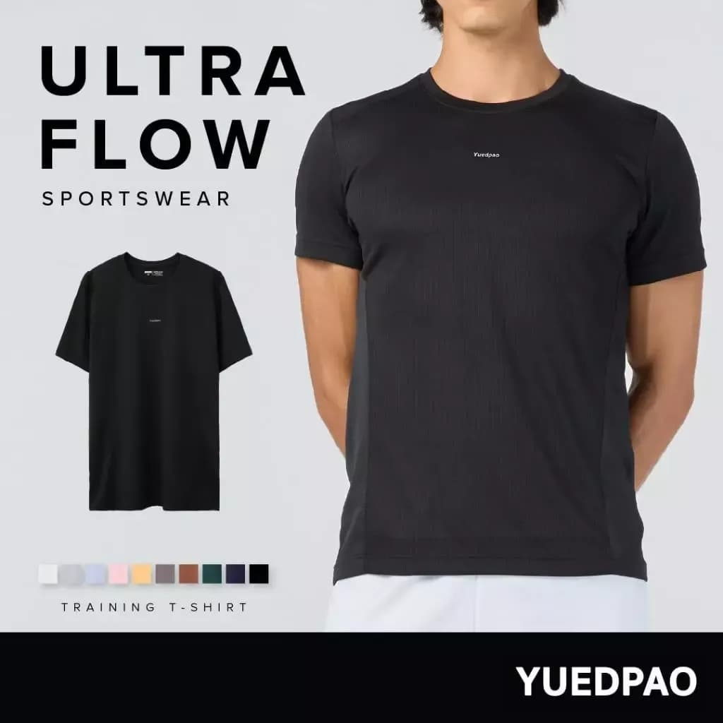 Yuedpao Sportswear - Ultra Flow Training Shirts 2025 เสื้อออกกำลังกาย เสื้อกีฬา ระบายอากาศได้ดี เสื้อสำหรับวิ่ง (10 สี)