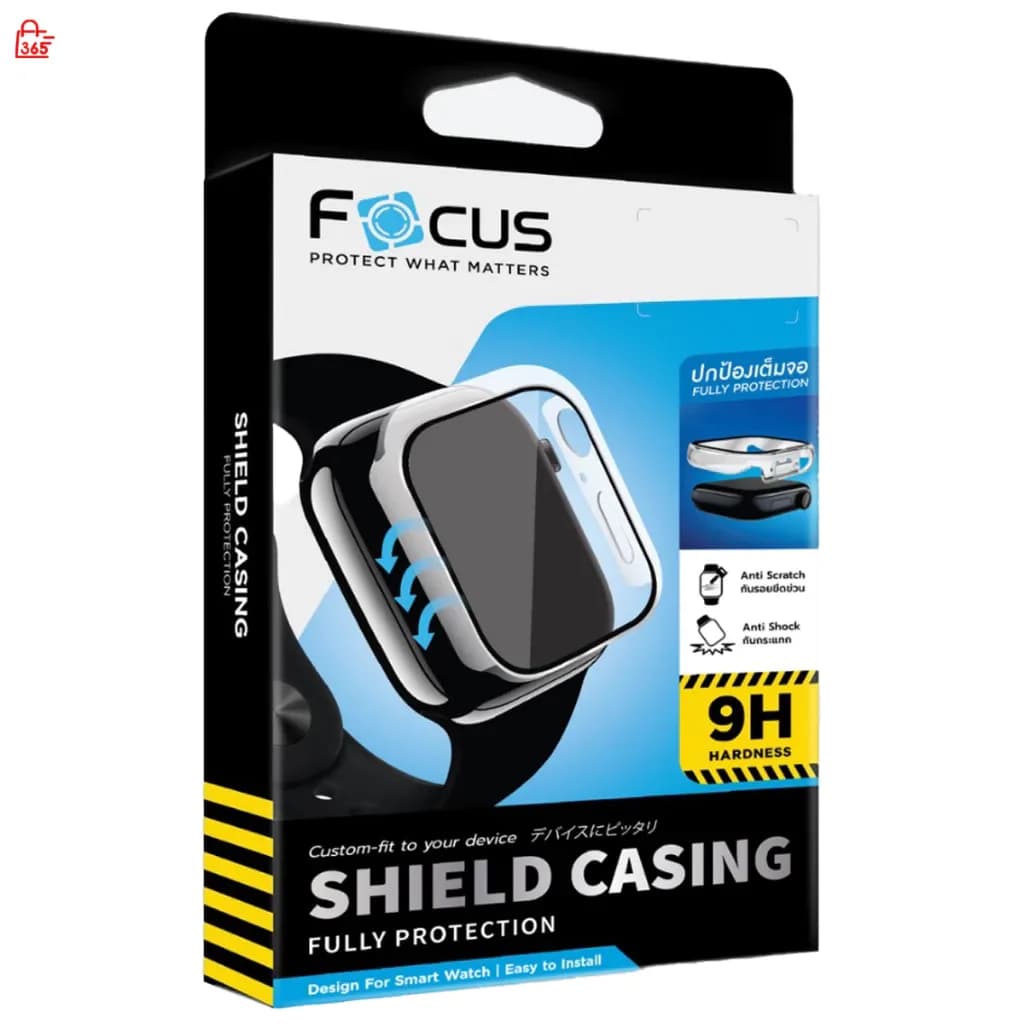 Focus เคสกระจกกันรอย รอบด้าน สำหรับ Apple Watch Series 11 10 9 8 7 6 5 4 SE SE2 SE3 Shield Casing
